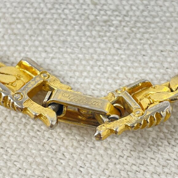 Goldette Link Bracelet Marked Vintage Gold-Tone Chain - Picture 3 of 13